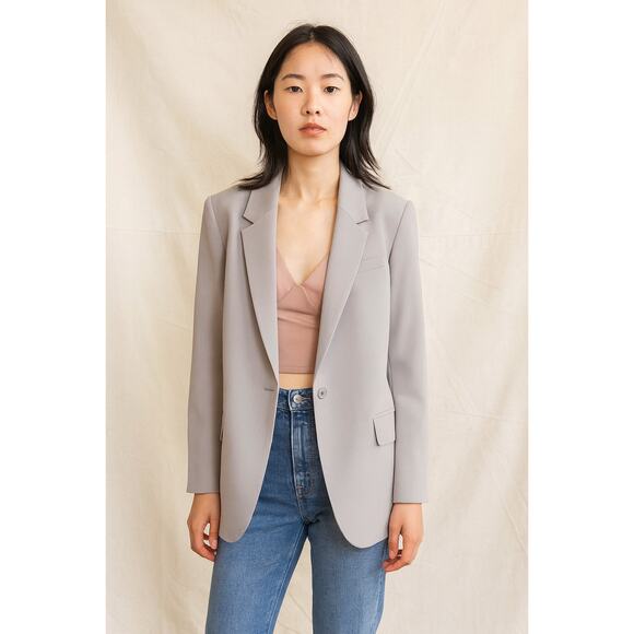 Theory SZ 8 Fitted Single Button Blazer Modern Crepe 2 Triacetate/polyester $495 - Picture 1 of 7